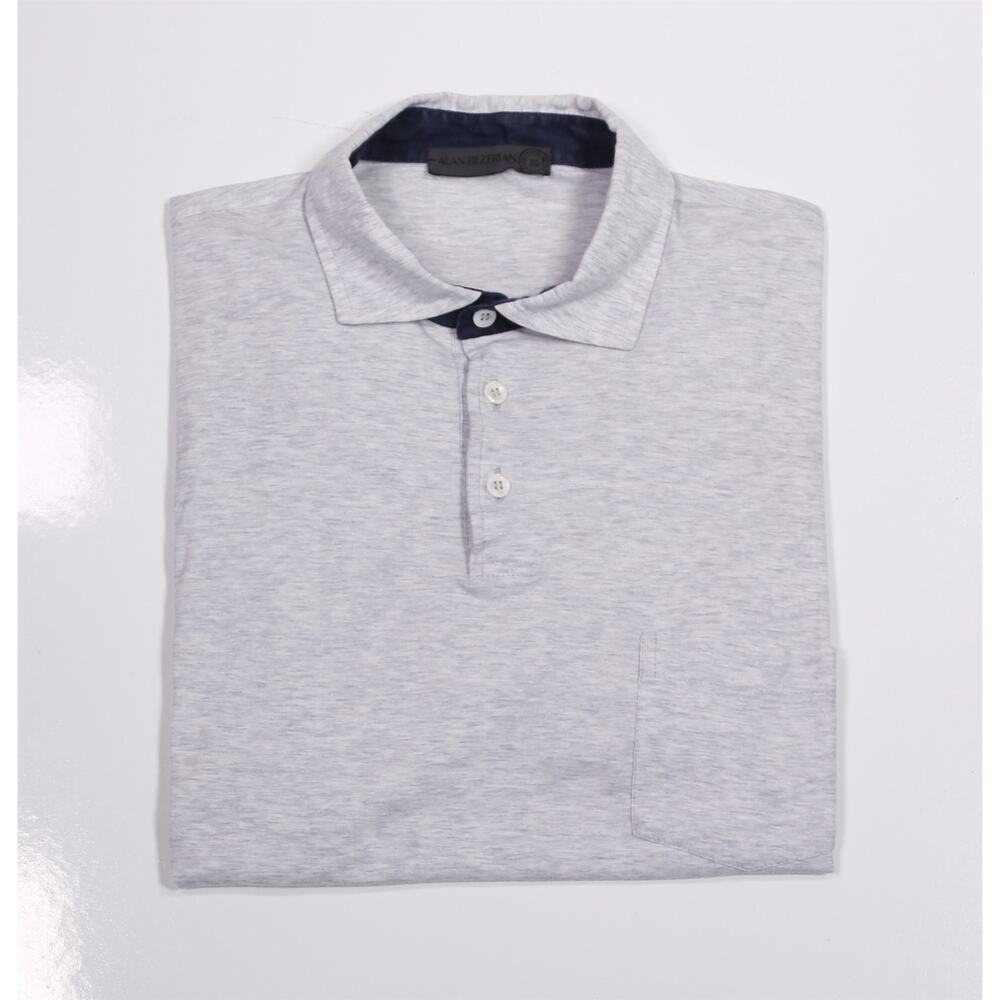 Alan Bilzerian Heather Gray Cotton Polo Shirt Eu 54 - US 44/Large